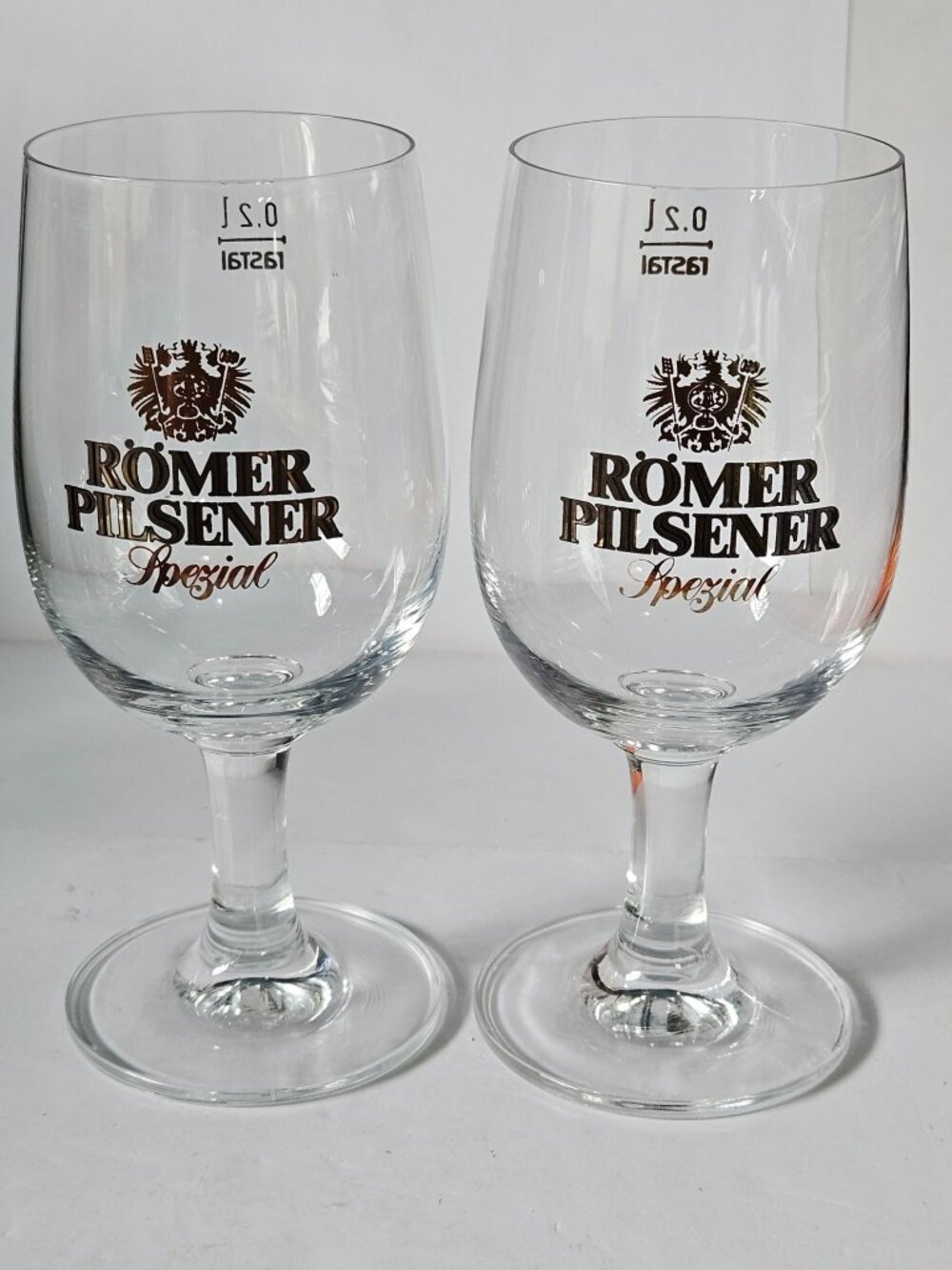 Romer Pilsener Beer Glasses Set 2 Rastal 0.2L Stemmed Goblet Spezial Collectible